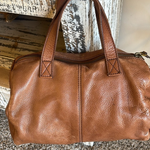 Fossil 'Olive' Pebble Leather Satchel
Crossbody Bag Cognac Boho Rare - Picture 4 of 16